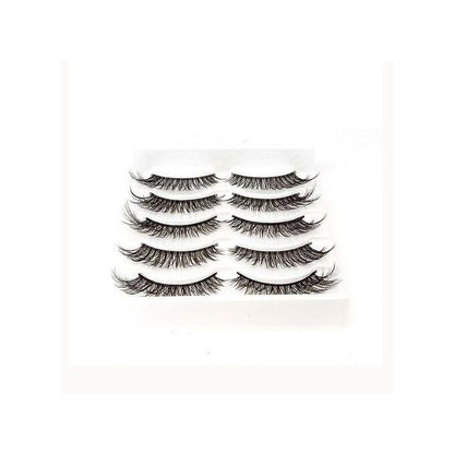 Beauty 5 Pairs False Eyelashes – Synthetic Fiber