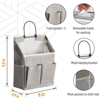 KnMn Wall Hanging Bag Storage Organizer – Grey (23.5 x 10 x 30.5 cm)