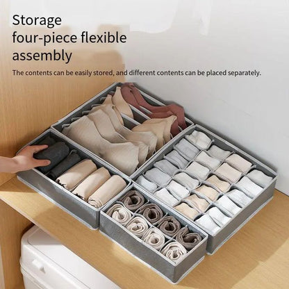 4PCS Drawer Organizer Set – Neat Storage for Socks, Underwear & Bras
