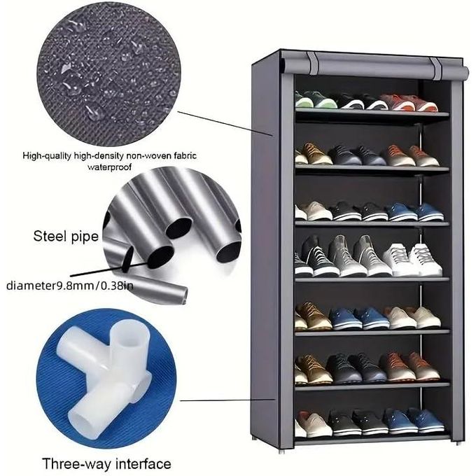 TIMBUTUS 7-Layer Dustproof Shoe Rack Organizer