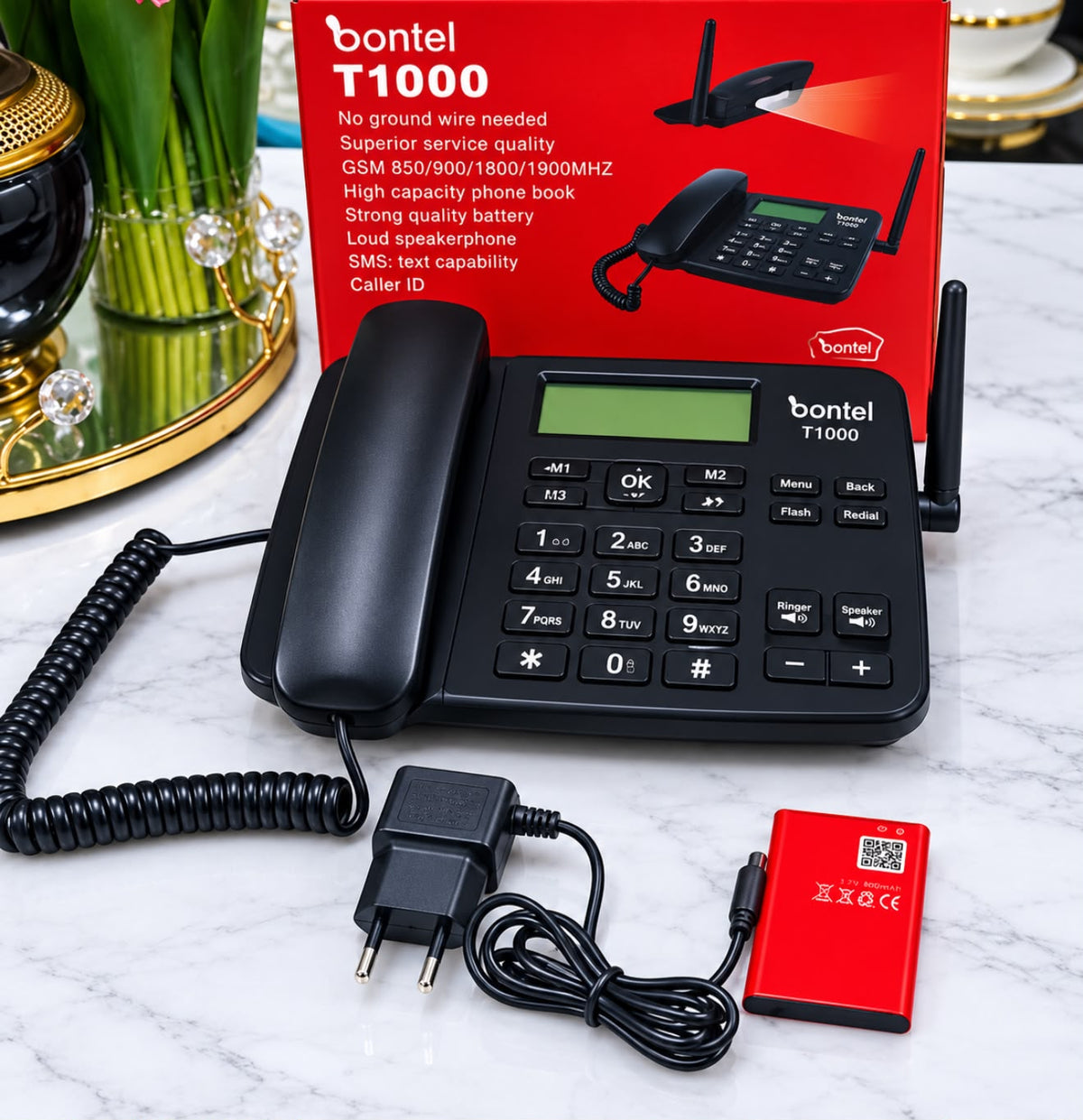 🔥 LIMITED DEAL — Bontel T1000 GSM Wireless Desktop Phone | No Landline Wire + Dual SIM + 3000mAh + FM Radio + Torch | KSh 6000