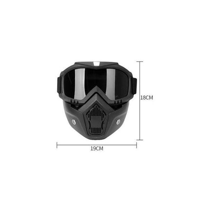 Motorcycle Face Mask with HD Goggles and Mouth Filter