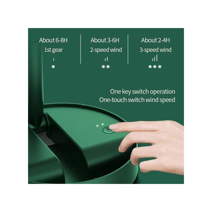 Retractable Floor Standing Fan – Green