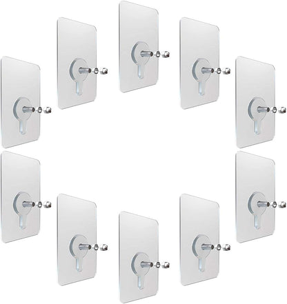 10PCS Nail-Free Transparent Wall Sticker Hooks