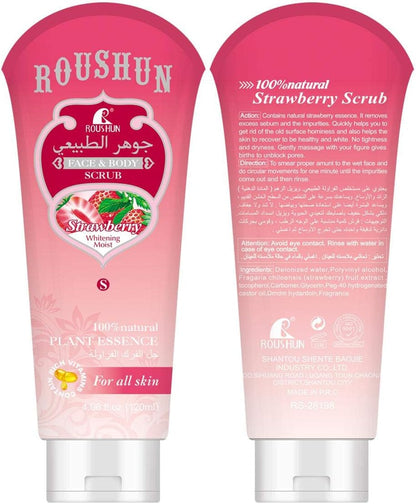 Roushun Strawberry Facial and Body Scrub Gel 120ml