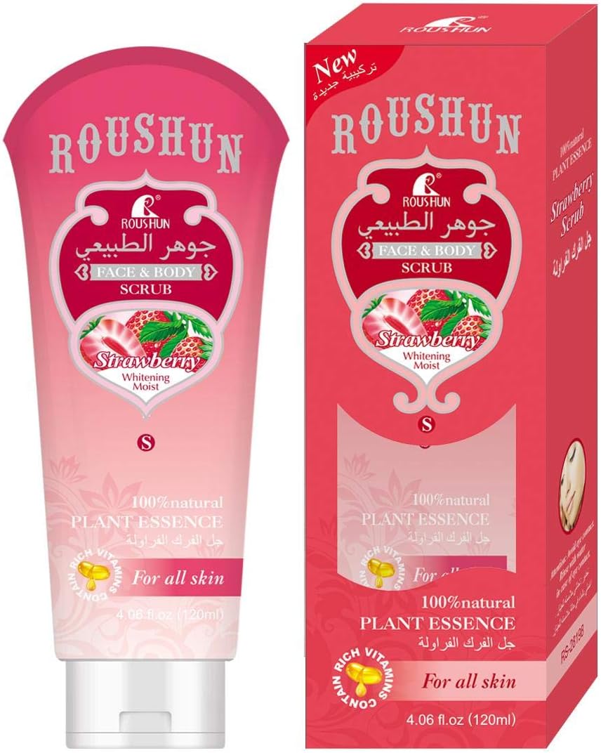 Roushun Strawberry Facial and Body Scrub Gel 120ml