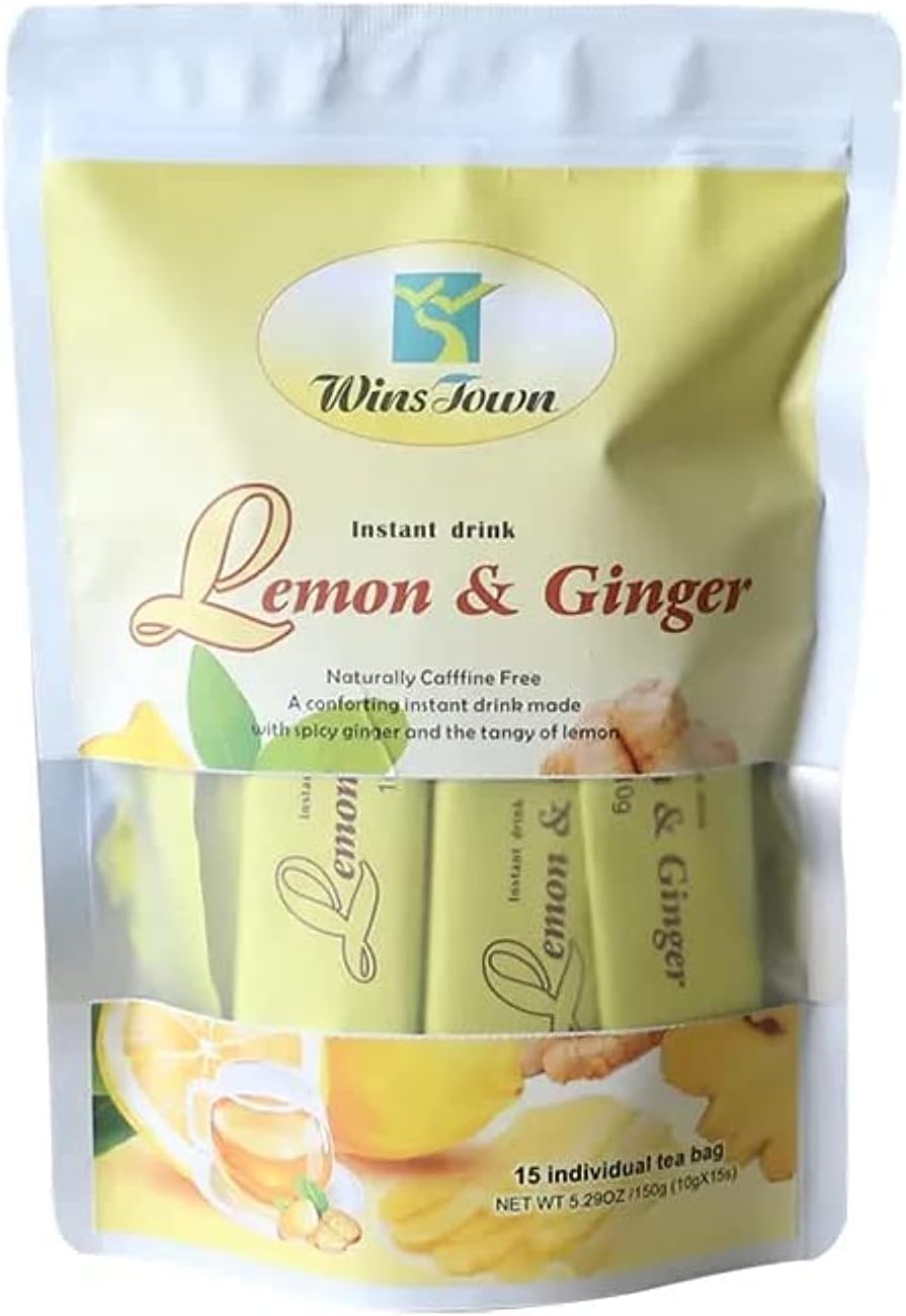 Wins Town Lemon & Ginger Tea – 15 Sachets (150 g)