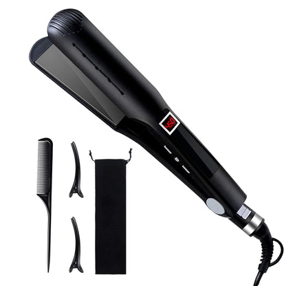 Professional 2-in-1 Hair Straightener & Curler – Fast Heating, Adjustable Temperature (130-200°C), Non-Stick for All Hair Types