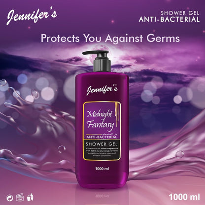 Jennifer's Shower Gel 1000 ml, Midnight Fantasy