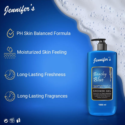 Jennifer's Beachy Blue Anti-Bacterial Shower Gel