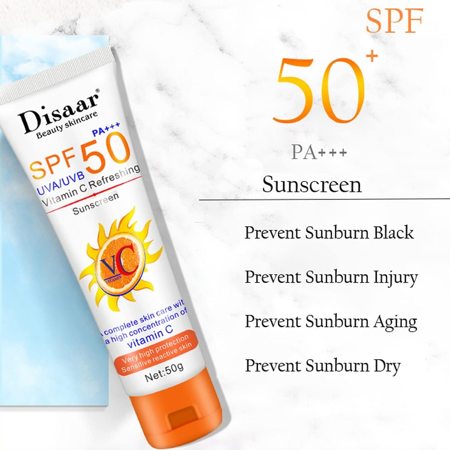Disaar Vitamin C Refreshing Whitening Sunscreen SPF 50