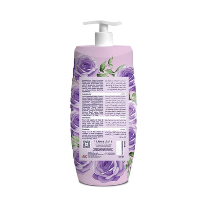 Cool & Cool Body Wash Silky Lavender 1 Liter - Anti-Bacterial,Skin-Softening & Moisturizing Liquid