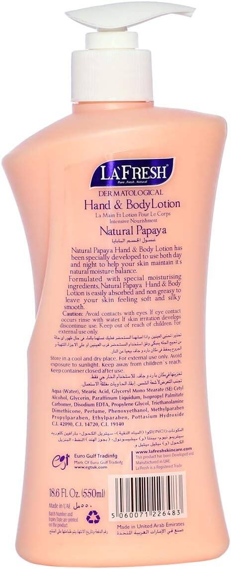 La Fresh Natural Papaya Hand and Body Lotion - 550ml