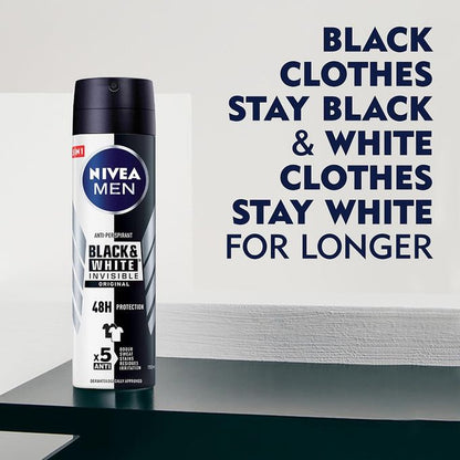 NIVEA MEN Black & White Original Anti-Perspirant Spray – 48h Protection