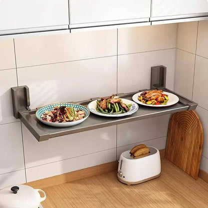 1pcs Punch-Free Wall-Mounted Folding Kitchen Rack