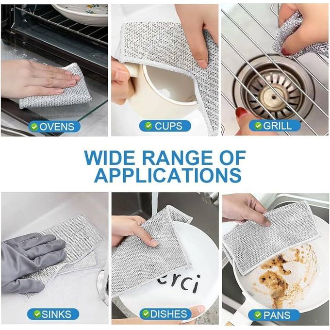 10Pcs Wire Dishwashing Rags Multipurpose Cleaning Rags