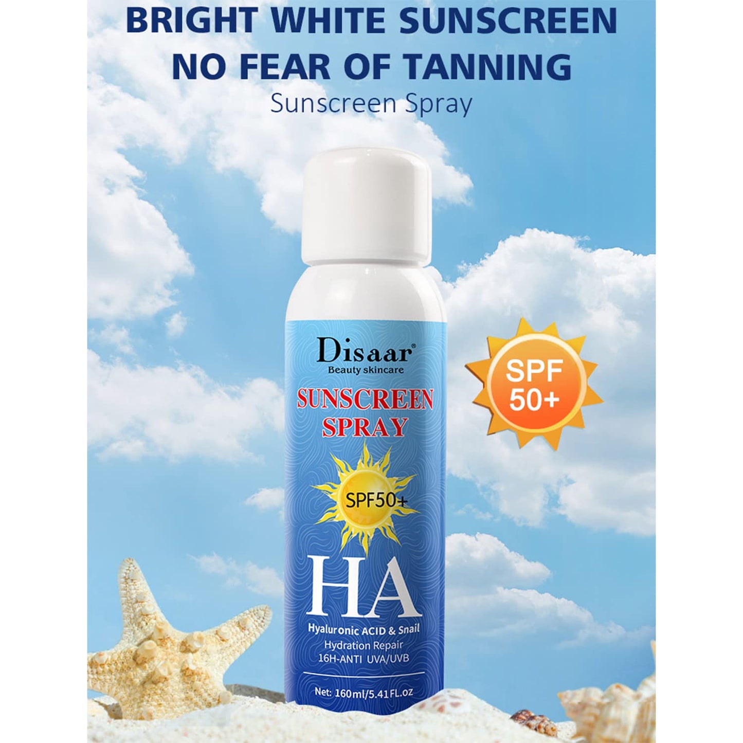 Disaar Sunscreen Spray Spf50+ HA - 160ml