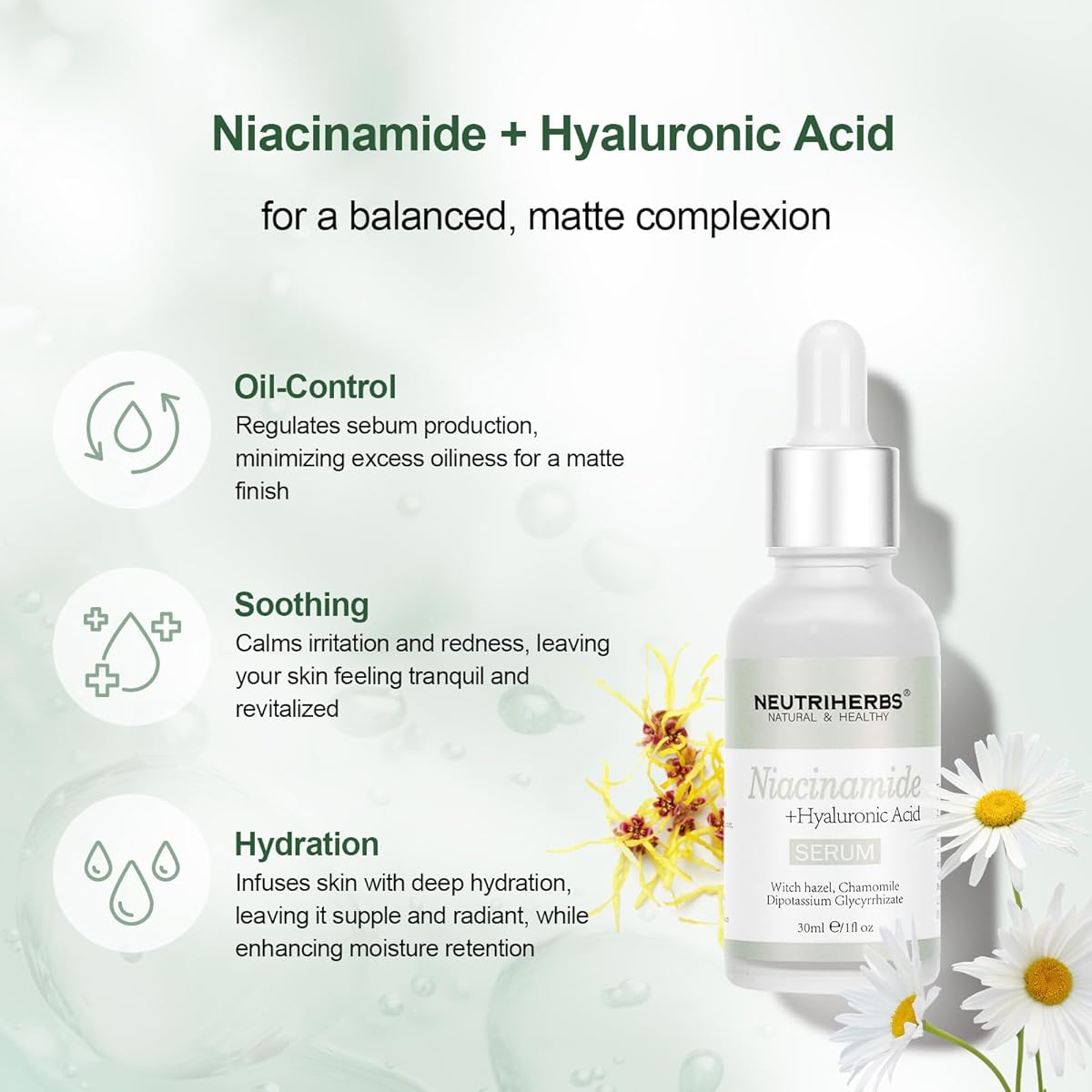 Neutriherbs Niacinamide + Hyaluronic Acid Serum