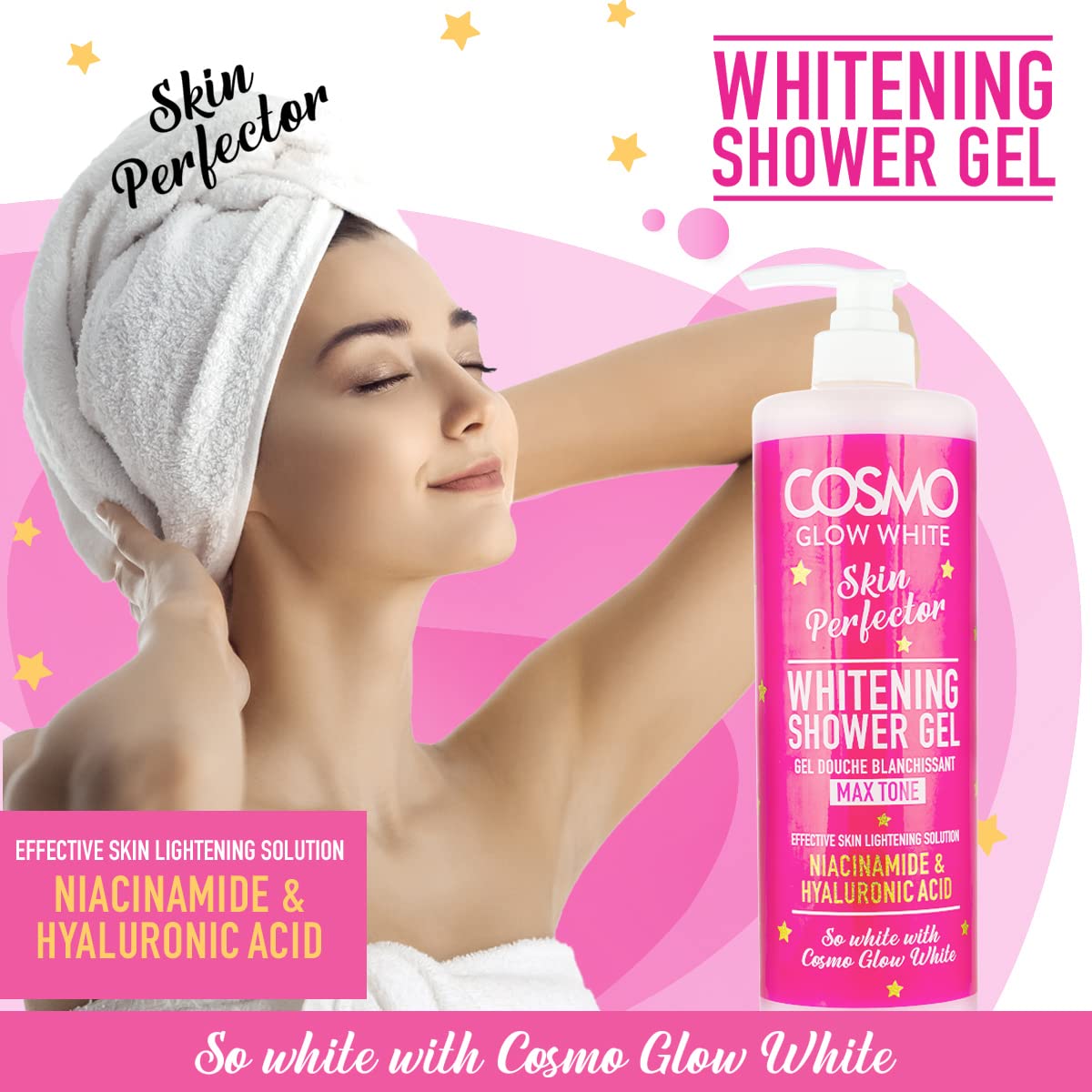 Cosmo Glow White Skin Perfector Whitening Shower Gel