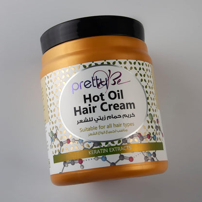Pretty Be Hot Oil Hair Cream with Keratin Extracts - Suitable for All Hair Types (1000ml)