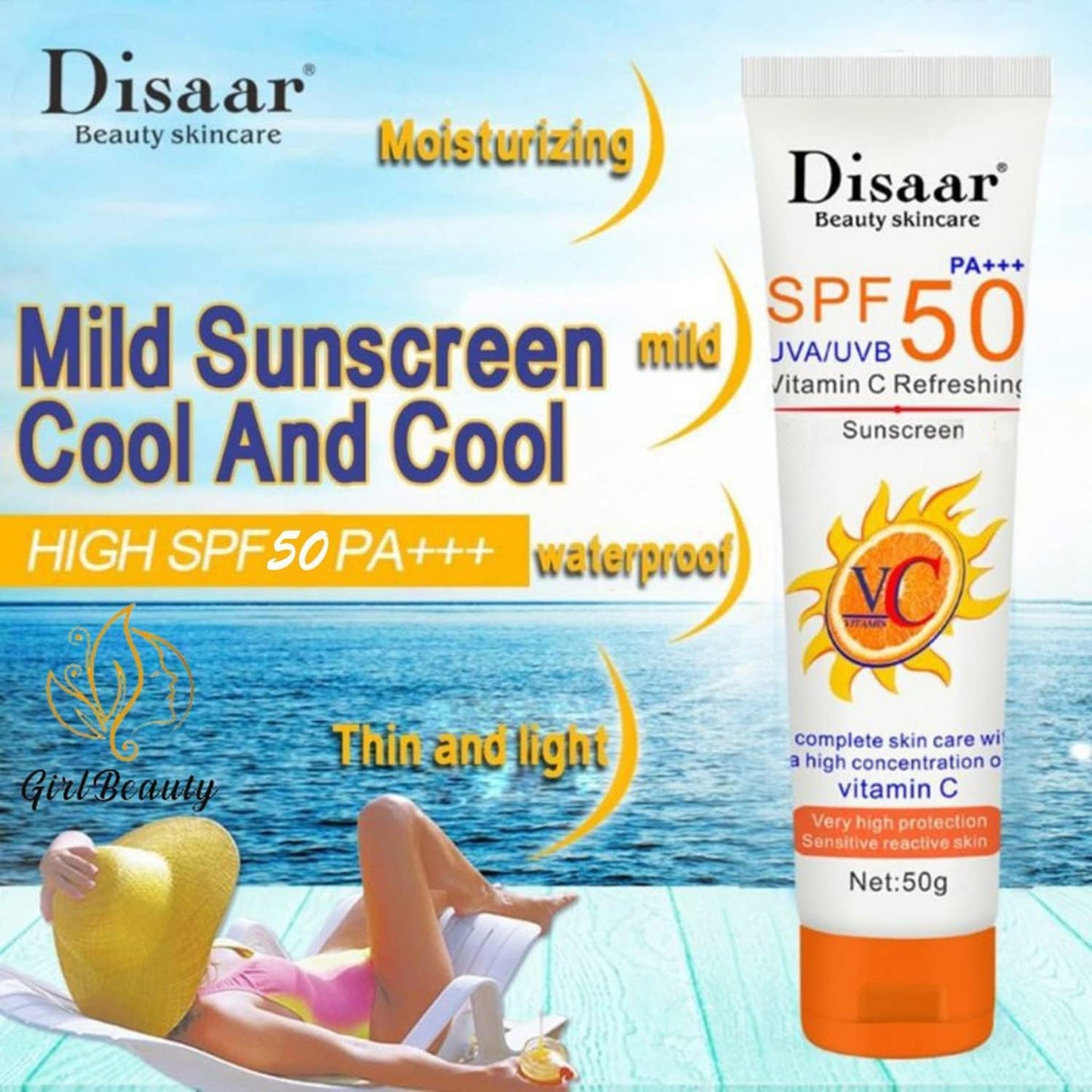 Disaar Vitamin C Refreshing Whitening Sunscreen SPF 50