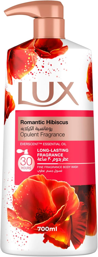 Lux Opulent Fragrance Body Wash, Romantic Hibiscus, 30H Long-Lasting Scent, with Everscent Essential Oil, 700ml