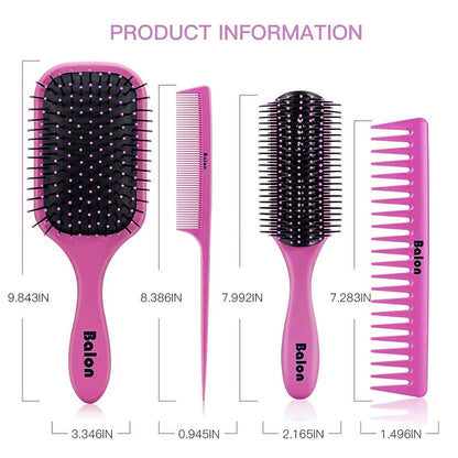 4Pcs Detangling Brush Set for Women