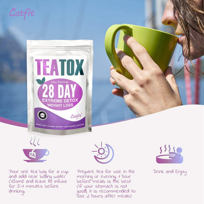 CATFIT Teatox 28 Day Extreme Detox | Extreme Detox and Weightloss Tea