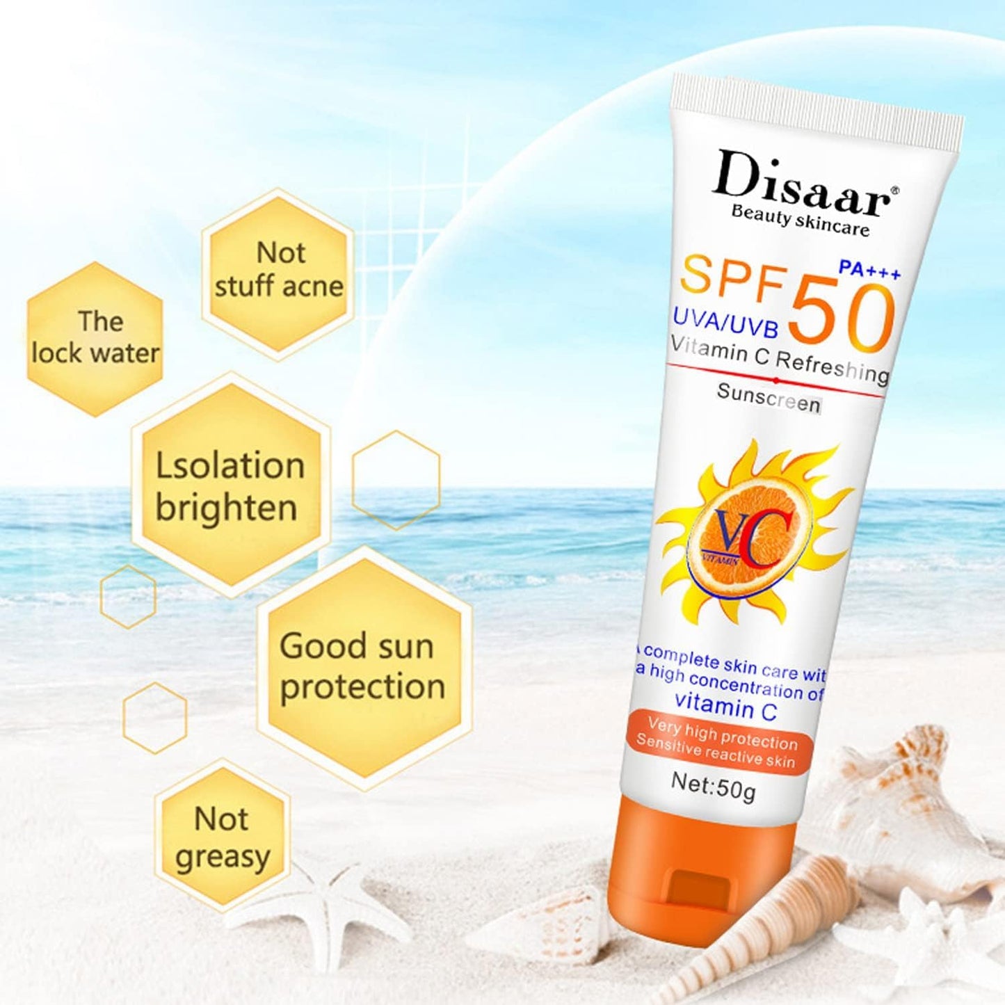 Disaar Vitamin C Refreshing Whitening Sunscreen SPF 50