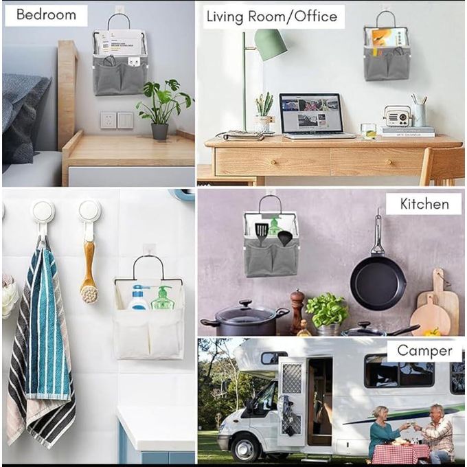 KnMn Wall Hanging Bag Storage Organizer – Grey (23.5 x 10 x 30.5 cm)