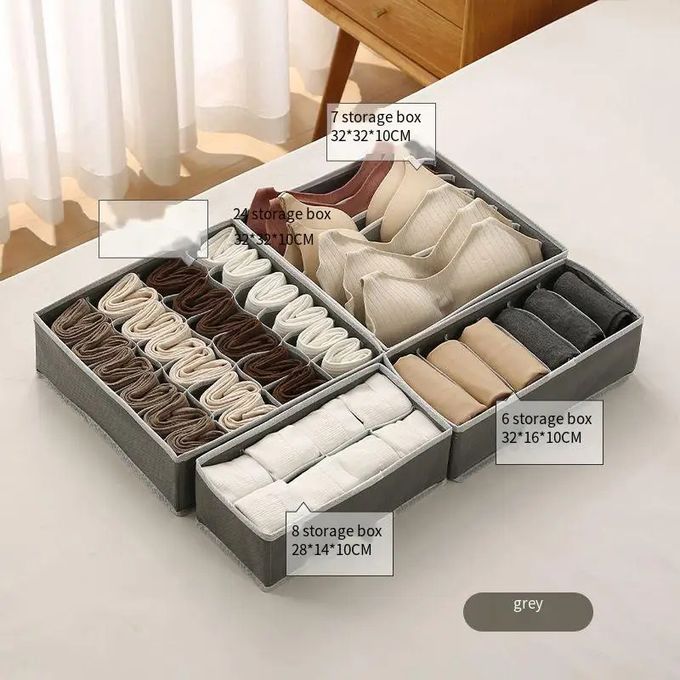 4PCS Drawer Organizer Set – Neat Storage for Socks, Underwear & Bras