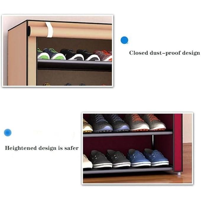 TIMBUTUS 7-Layer Dustproof Shoe Rack Organizer