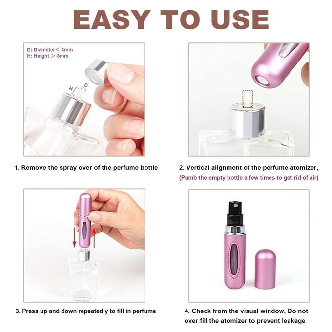 Travel Mini Perfume Refillable Atomizer – 5ml Portable Fragrance Spray Bottle