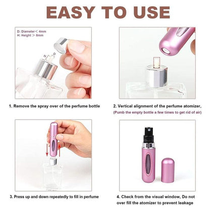Travel Mini Perfume Refillable Atomizer – 5ml Portable Fragrance Spray Bottle