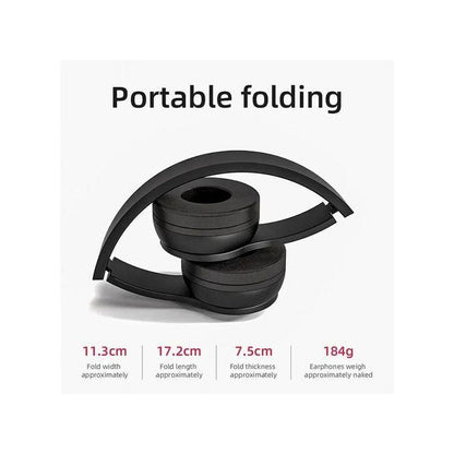 P47 Wireless Bluetooth Headset – Headphones with Microphone, TF Card & FM Radio (Black)
