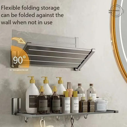 1pcs Punch-Free Wall-Mounted Folding Kitchen Rack