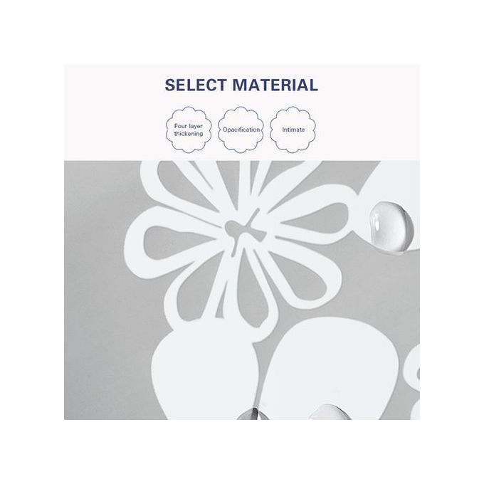 PEVA Waterproof Floral Shower Curtain – 180×200cm