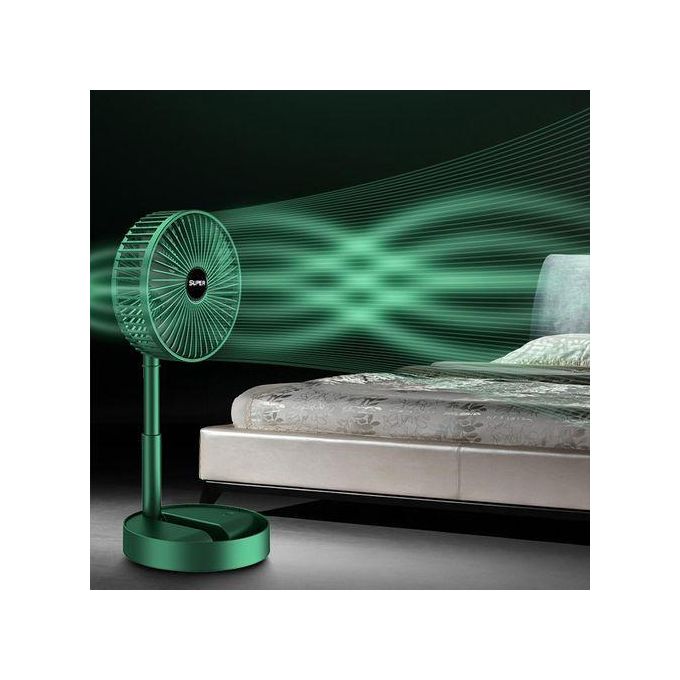 Retractable Floor Standing Fan – Green