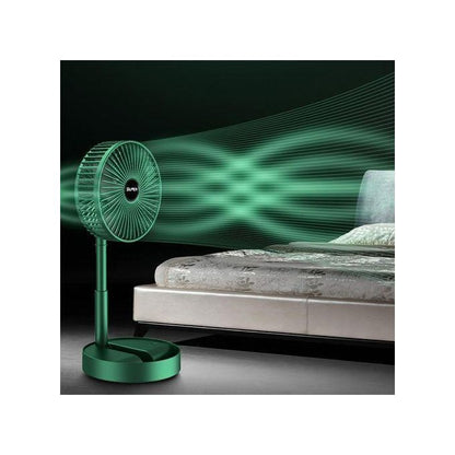 Retractable Floor Standing Fan – Green