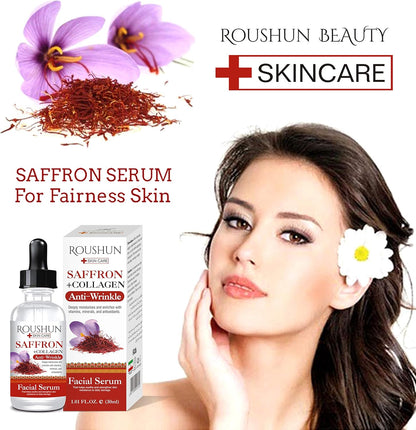 Roushun Saffron + Collagen Anti-Wrinkle Facial Serum 30mL