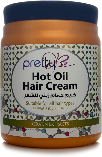 Pretty Be Hot Oil Hair Cream with Keratin Extracts - Suitable for All Hair Types (1000ml)