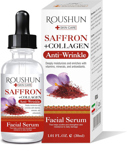 Roushun Saffron + Collagen Anti-Wrinkle Facial Serum 30mL