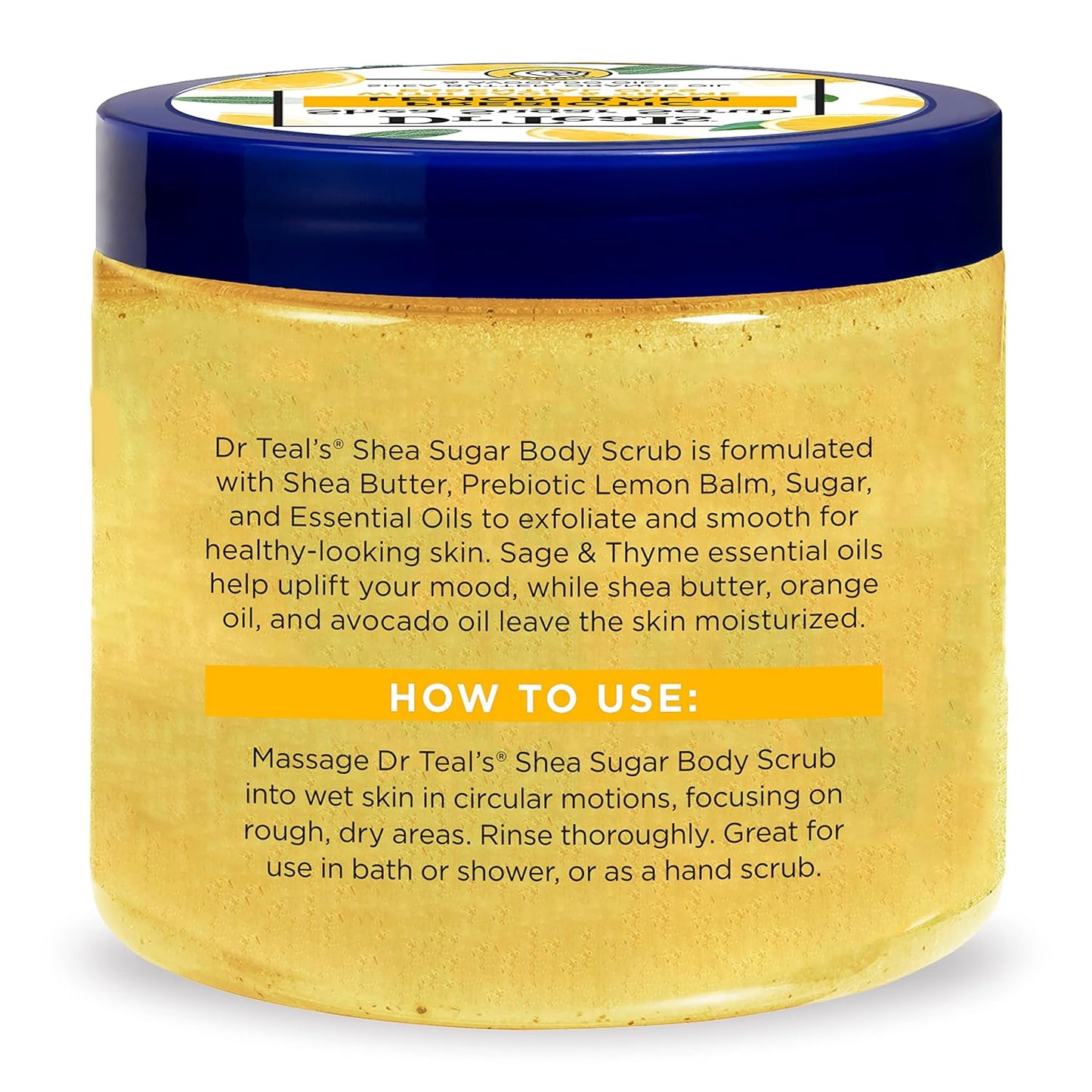 Dr Teal’s Shea Sugar Scrub with Prebiotic Lemon Balm