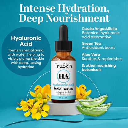 TruSkin Hyaluronic Acid Serum with Vitamin C, E, and Green Tea – 30ml