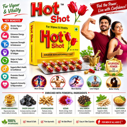🔥 LIMITED DEAL — Hot Shot Vigor & Vitality Capsules (10 Caps) | Boosts Energy + Stamina + Circulation | KSh 2,500