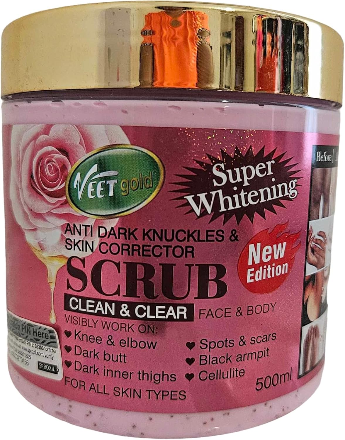 Veet Gold Anti Dark Knuckles and Skin Corrector Scrub (600g)