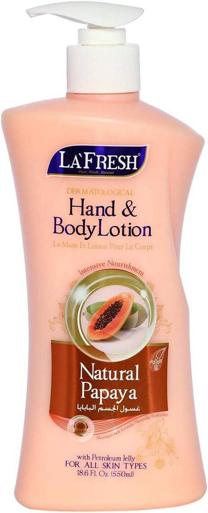 La Fresh Natural Papaya Hand and Body Lotion - 550ml