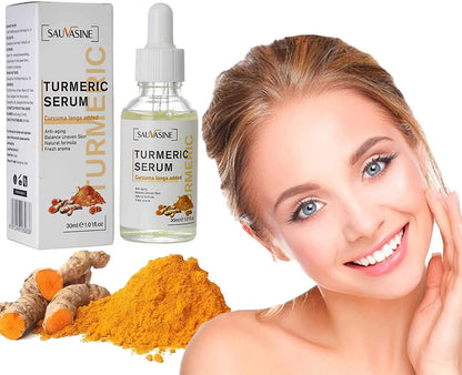 Sauvasine Turmeric facial whitening serum anti aging wrinkle moisturize reduce fine lines fade dark spots face brighten essence oil