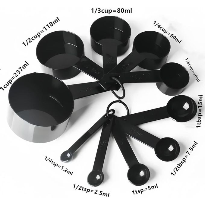 CYFAZA Measuring Cups and Spoons, 10-Piece Set