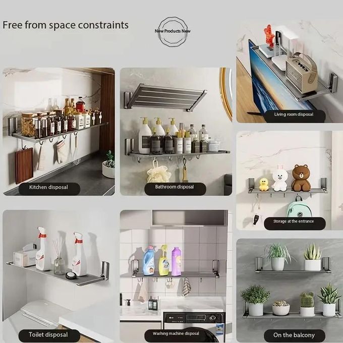 1pcs Punch-Free Wall-Mounted Folding Kitchen Rack